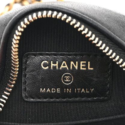 Chanel Lambskin Quilted Egyptian Amulet Round Clutch With Chain  Black 6 of 10