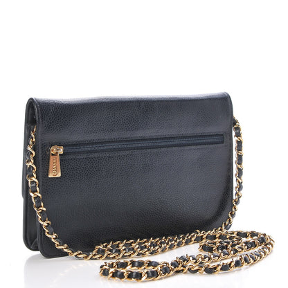 Chanel Caviar Timeless CC Wallet on Chain WOC Navy 3 of 8
