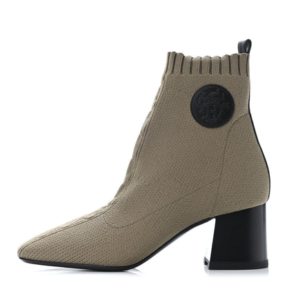 Hermes Knit Calfskin Volver 60 Ankle Boots 37.5 Vert Resine 1 of 4