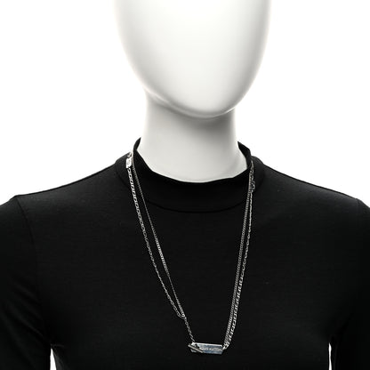 Louis Vuitton Metal Monogram Necklace Silver 2 of 5