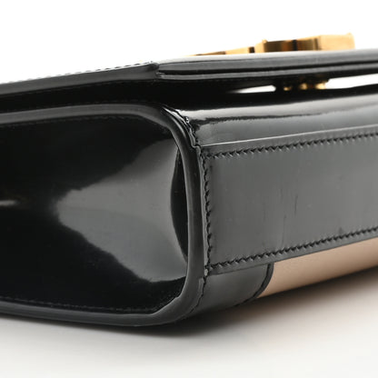 Saint Laurent Nappa Patent Calfskin Two-Toned Small Monogram Kate Satchel Desert Sand Black 9 of 10