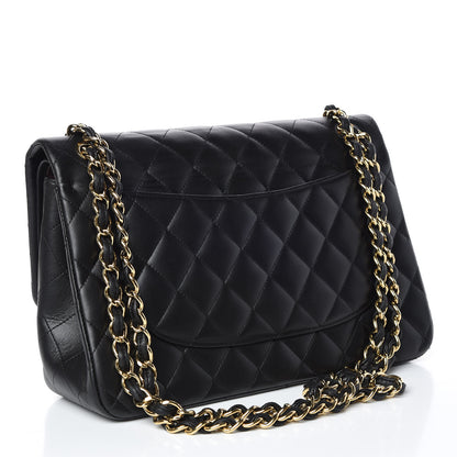 Chanel Lambskin Quilted Jumbo Double Flap Black 3 of 15