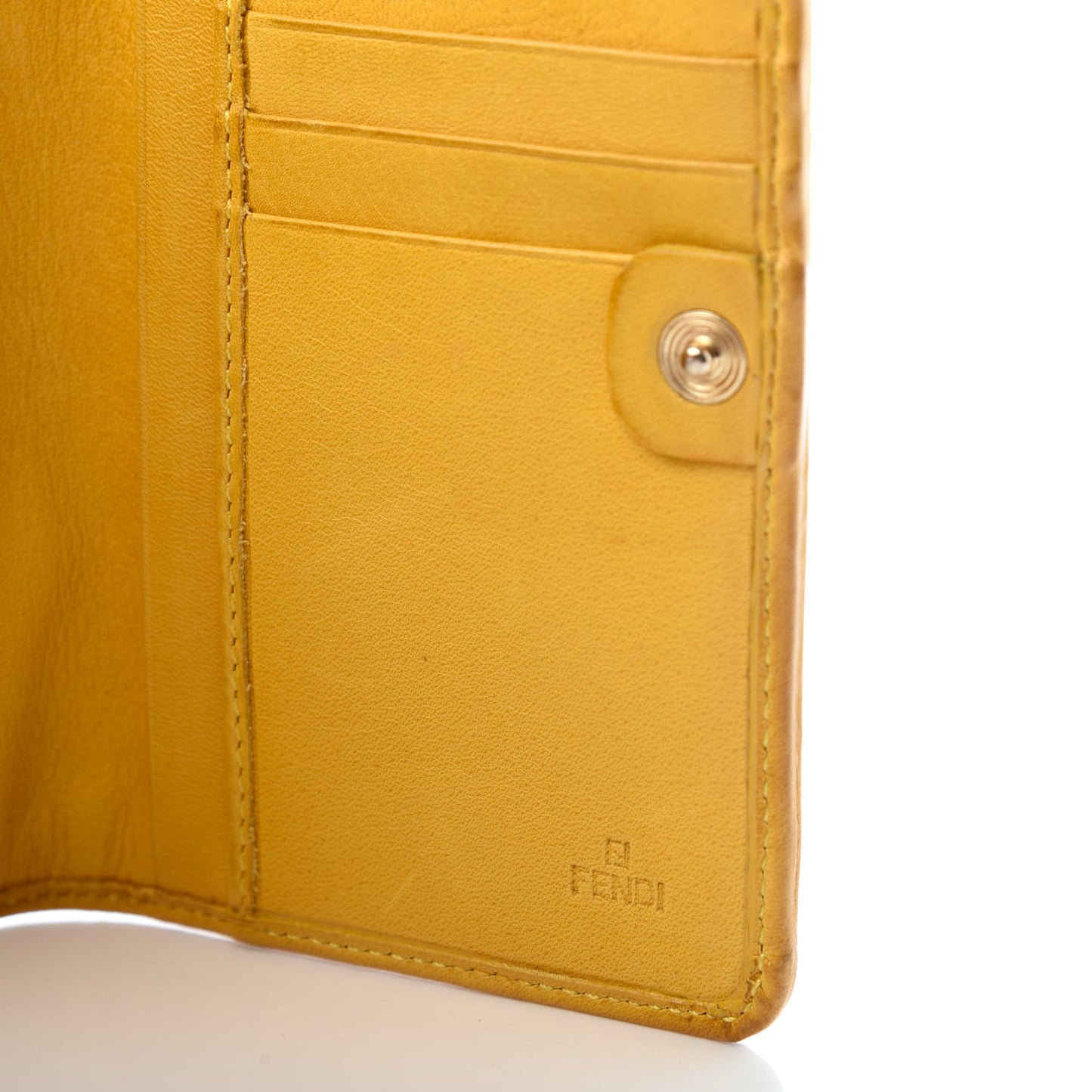 Canvas Vitello FF Tri-Fold Wallet Yellow
