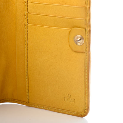 Fendi Canvas Vitello FF Tri-Fold Wallet Yellow 7 of 7
