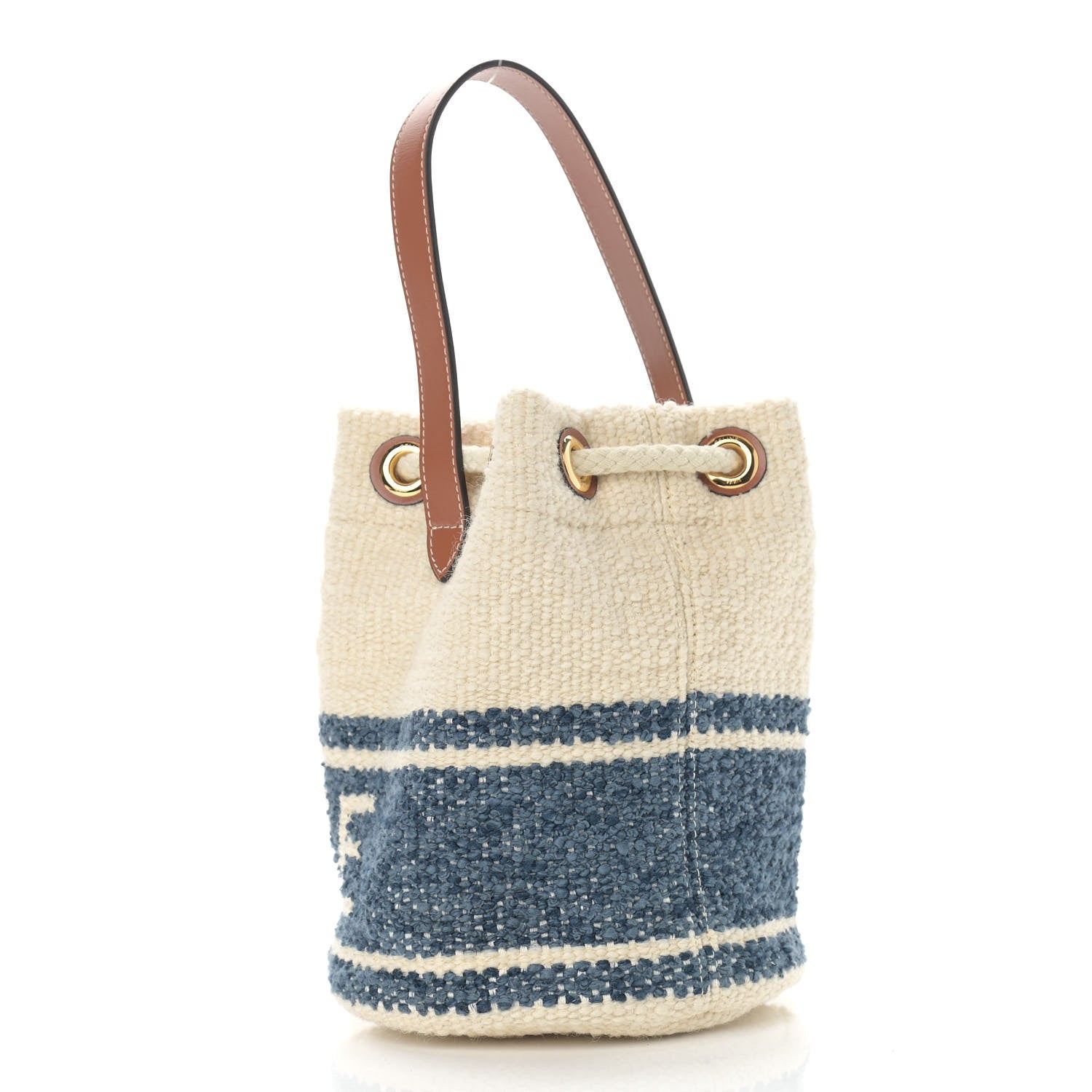 Celine Plein Soleil Textile Calfskin Small Teen Drawstring Bag Cream 3 of 10