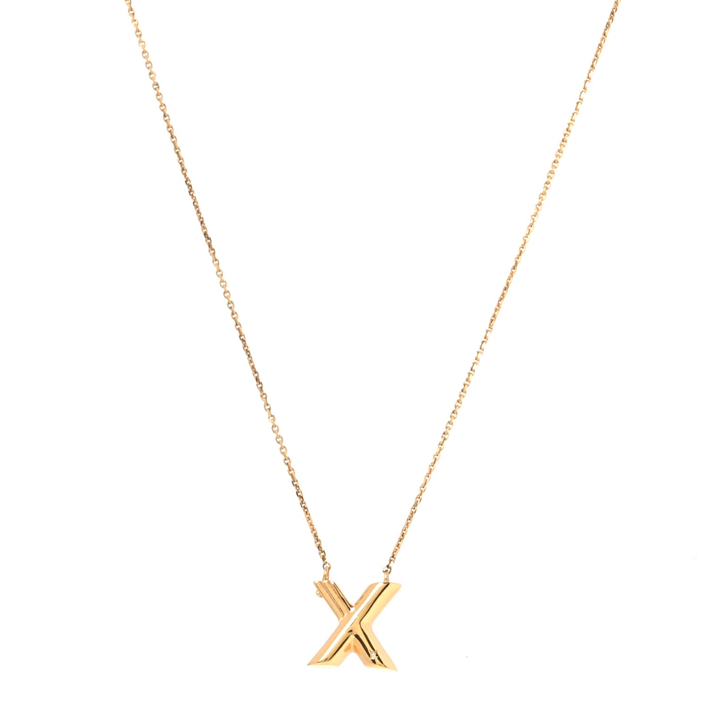 Metal LV And Me Letter X Necklace Gold