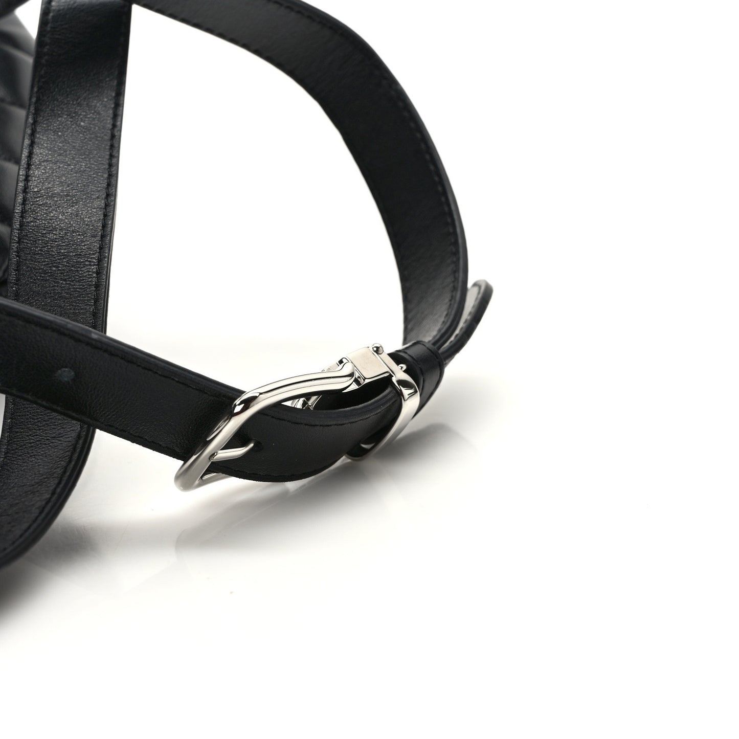 Calfskin Quilted Waist Belt Bag Black