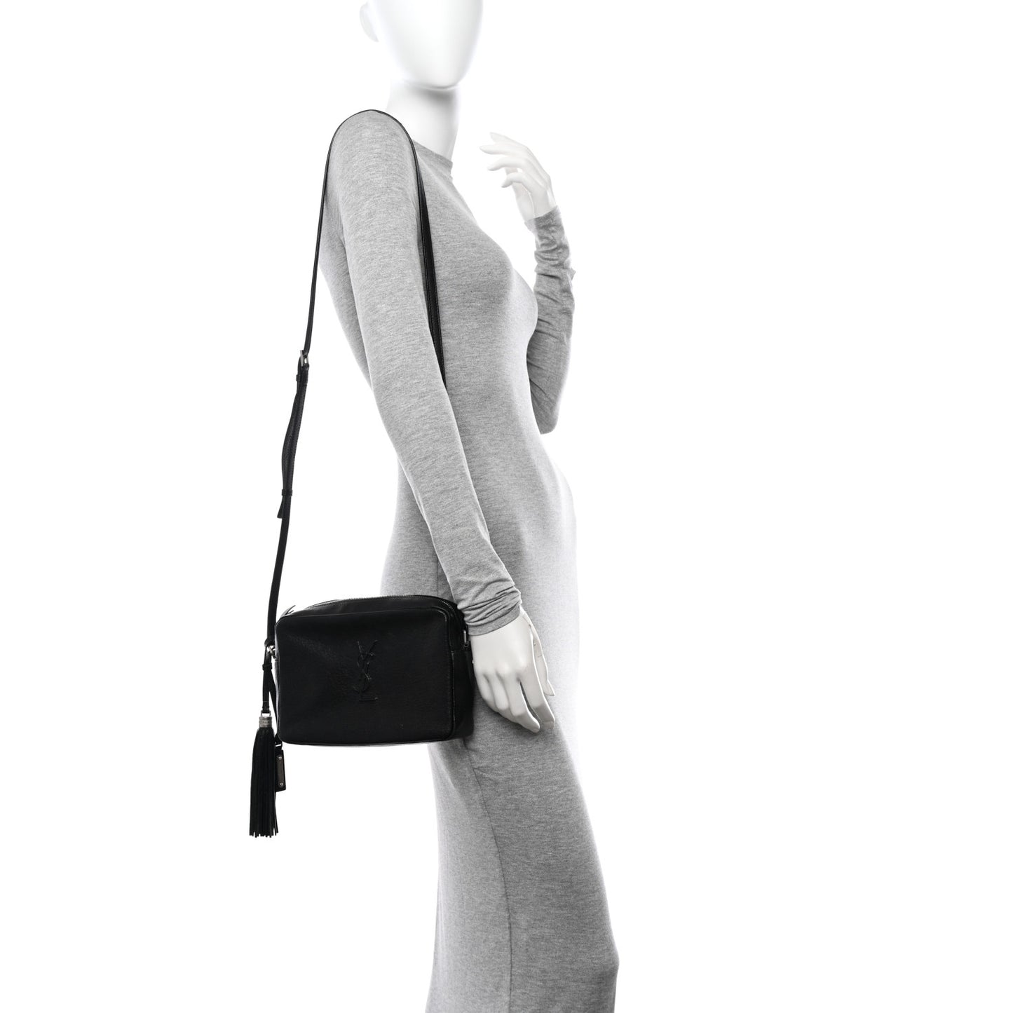 Lambskin Monogram Small Lou Camera Bag Black