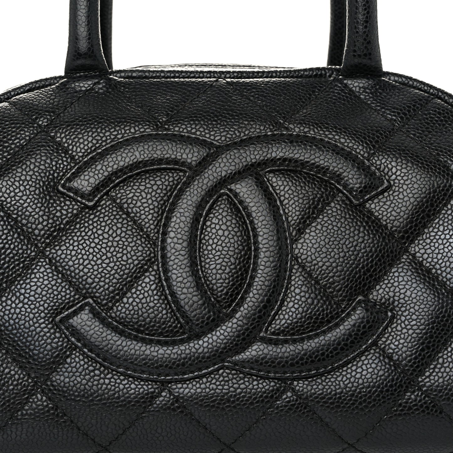 Caviar Quilted Small Bowler Black