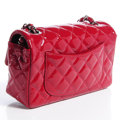 Chanel Patent Quilted Mini Flap Red 3 of 7