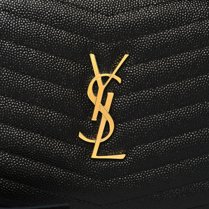 Saint Laurent Grain De Poudre Matelasse Monogram Mini Lou Camera Bag Black 8 of 11