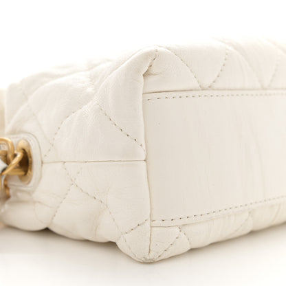 Chanel Crumpled Lambskin Quilted Small CC Links Shoulder Bag White 9 of 13