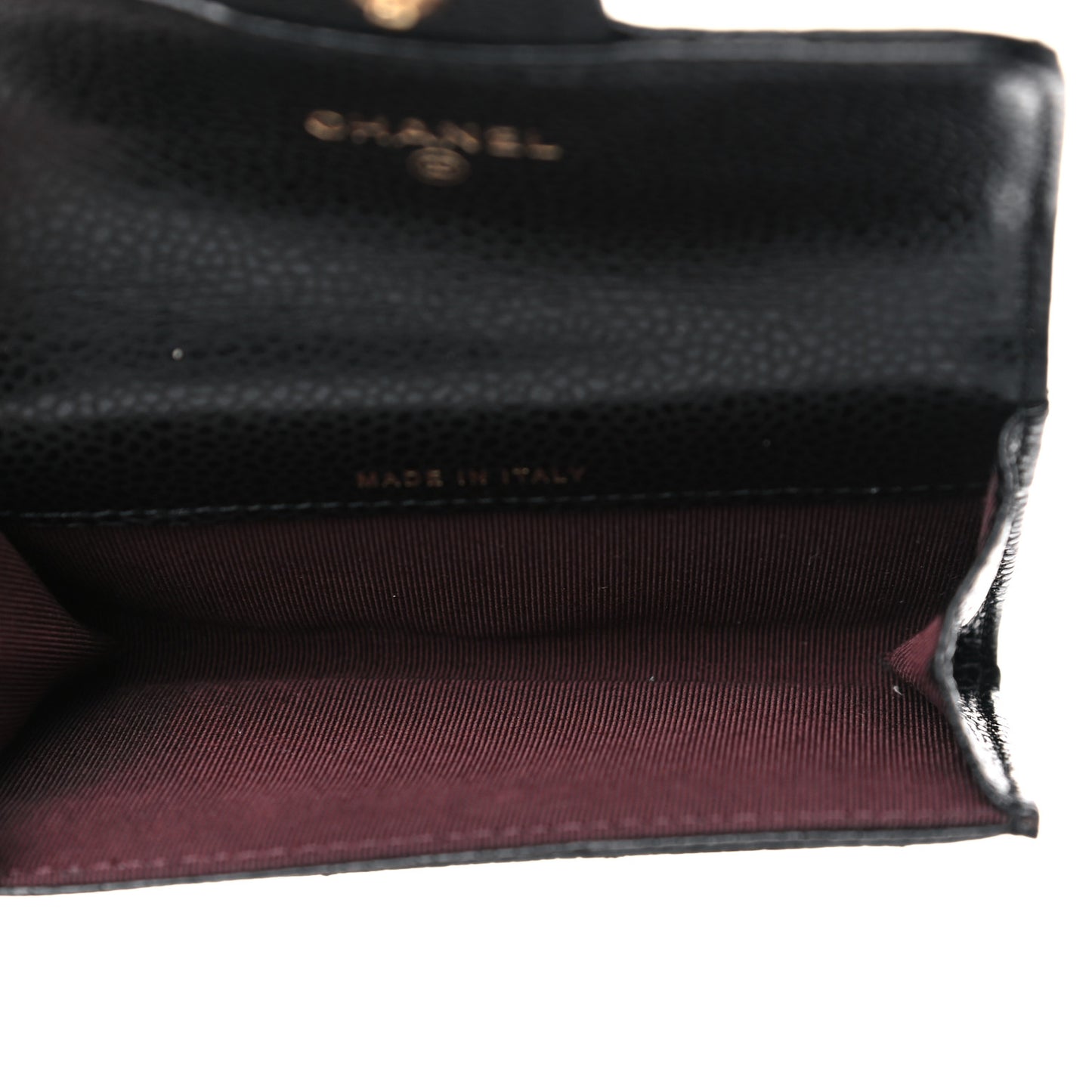 Caviar Quilted Flap Card Holder Black