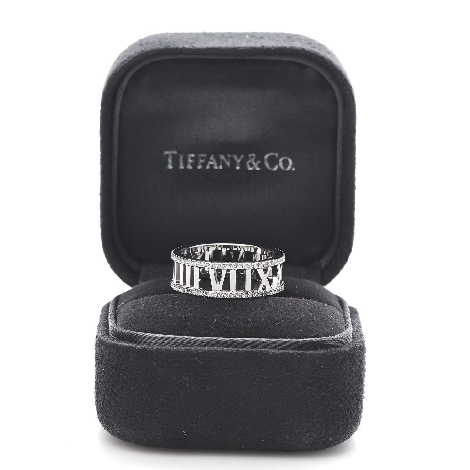 Tiffany 18K White Gold Diamond Atlas Open Pave Ring 56 7.5 5 of 5