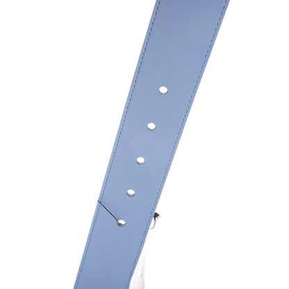 Gucci Soft Microguccissima Margaux Calfskin Belt 85 34 Mineral Blue 4 of 5