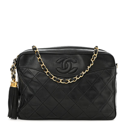 Chanel Lambskin Quilted Tassel Camera Case Black 1 of 10