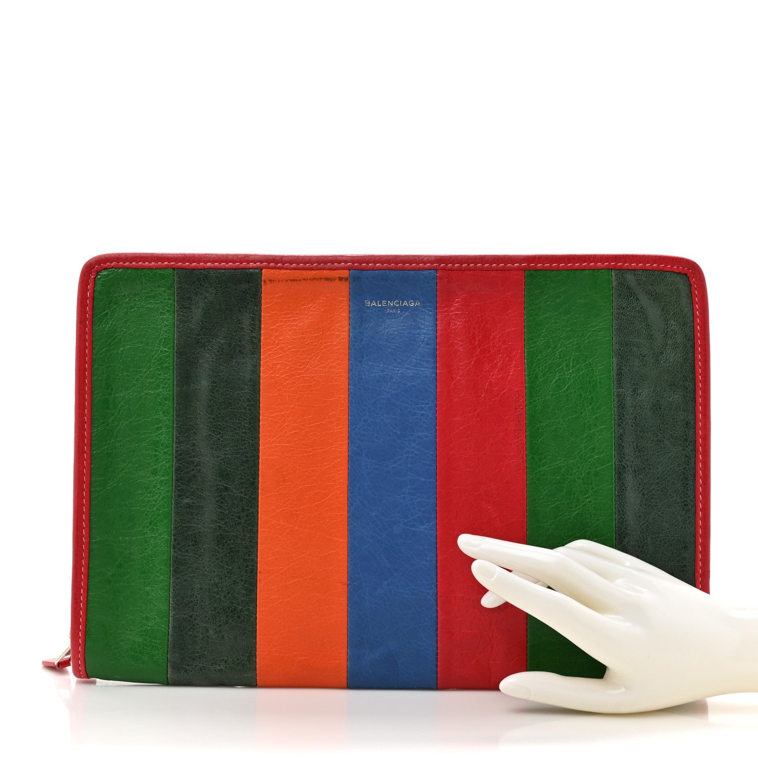 Balenciaga Agneau Arena Multicolore Bazar Pouch Vert Emeraude 2 of 10