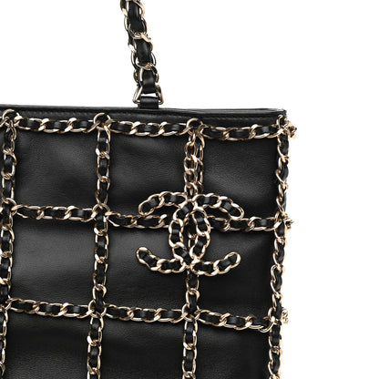 Chanel Lambskin Large Shopping Chain Tote Black 8 of 11