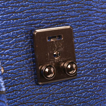 3.1 Phillip Lim 3.1 Metallic Textured Calfskin Medium Pashli Satchel Electric Blue 6 of 8