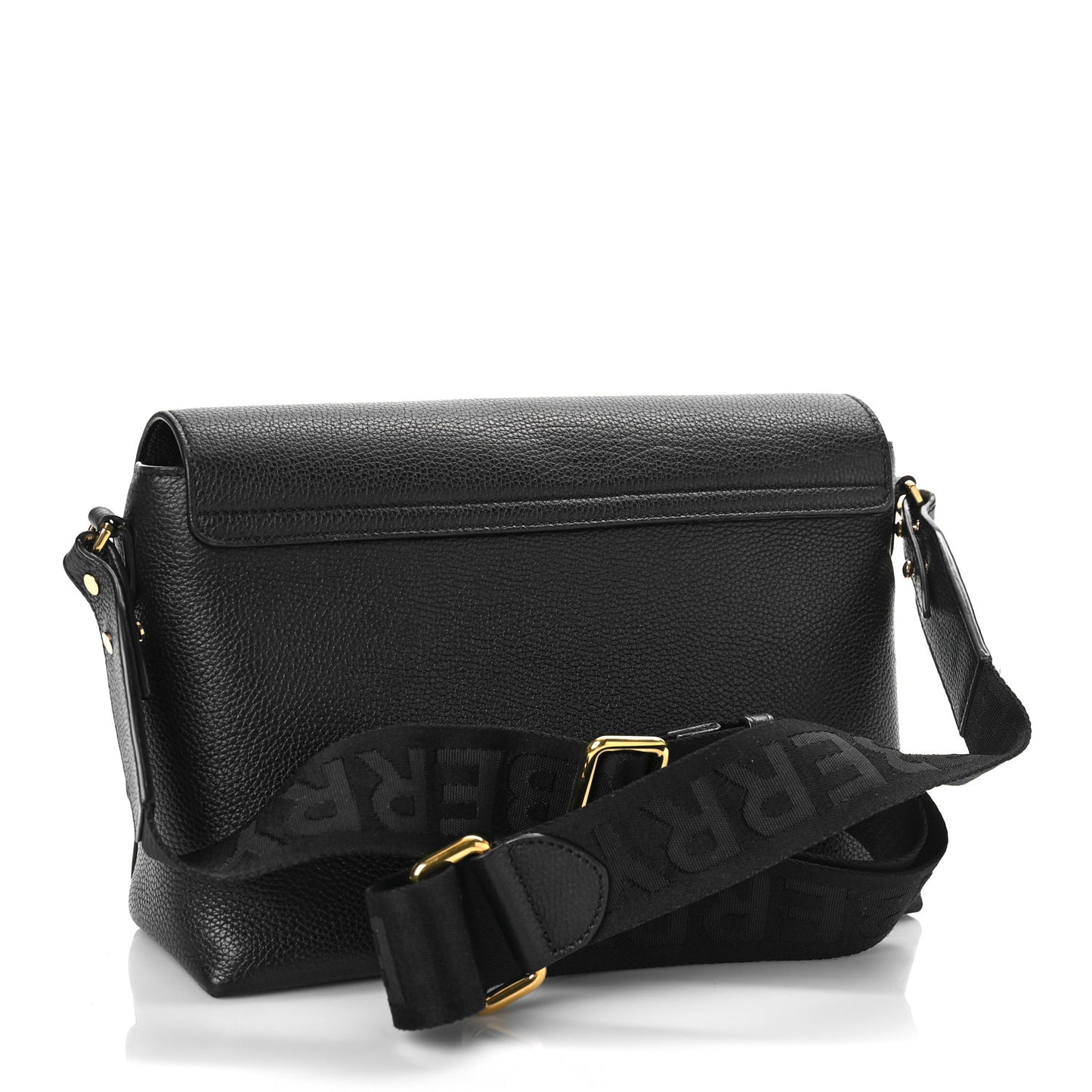Grainy Calfskin Vintage Check Note Crossbody Bag Black