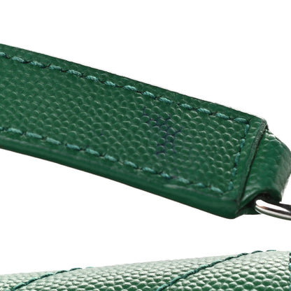 Saint Laurent Grain De Poudre Textured Mixed Matelasse Triquilt Medium Monogram Satchel Green 11 of 11