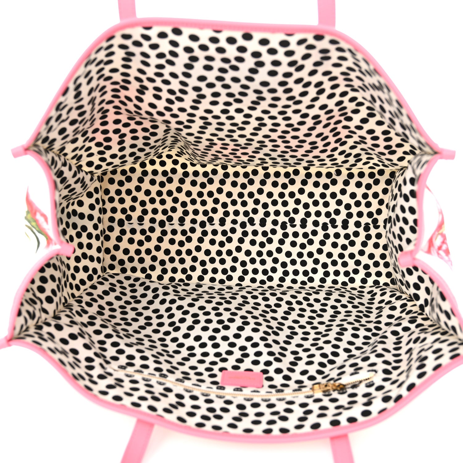 Dolce & Gabbana Canvas Floral Printed Tote White Pink 5 of 12