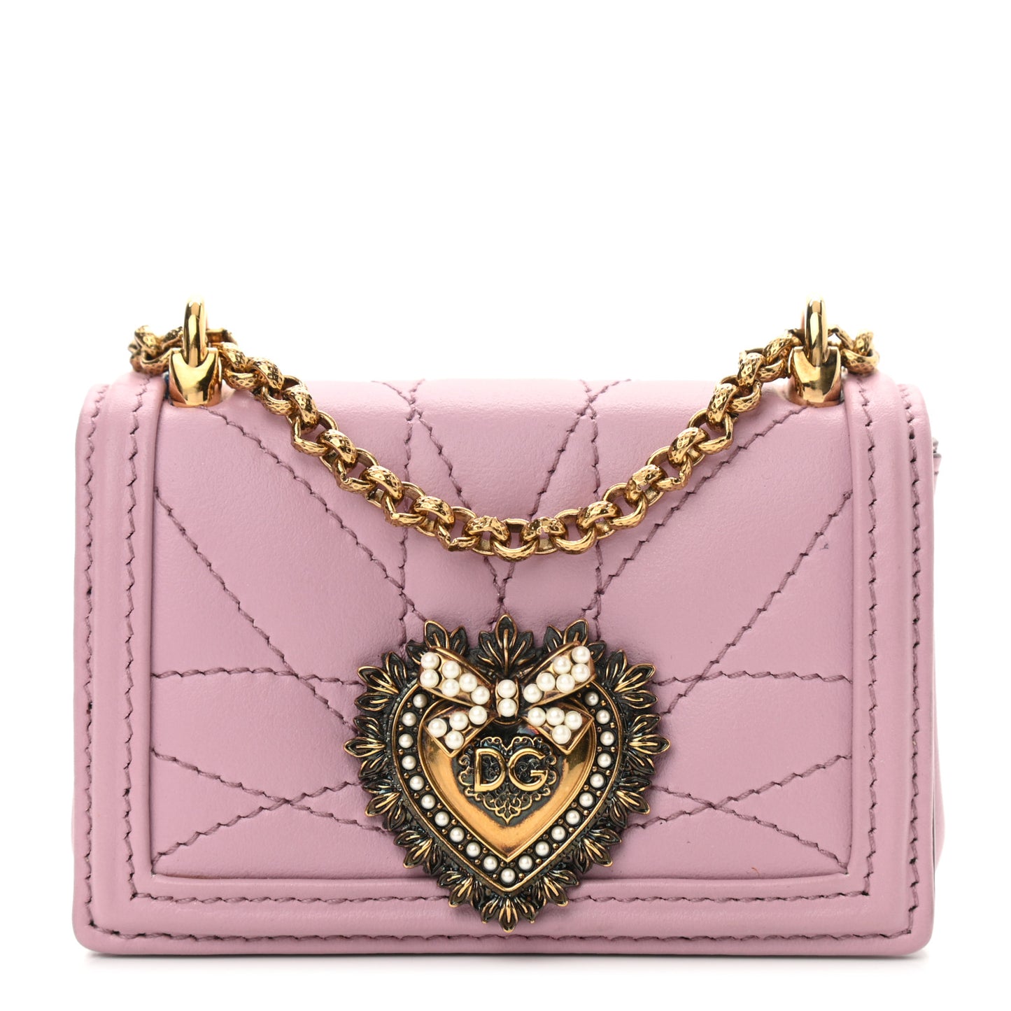 Calfskin Micro Devotion Crossbody Bag Pink