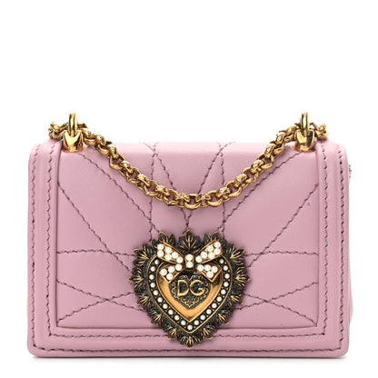 Dolce & Gabbana Calfskin Micro Devotion Crossbody Bag Pink 1 of 9