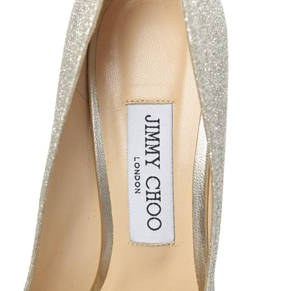 Jimmy Choo Glitter Romy 100 Pumps 39 Platinum Ice 5 of 7