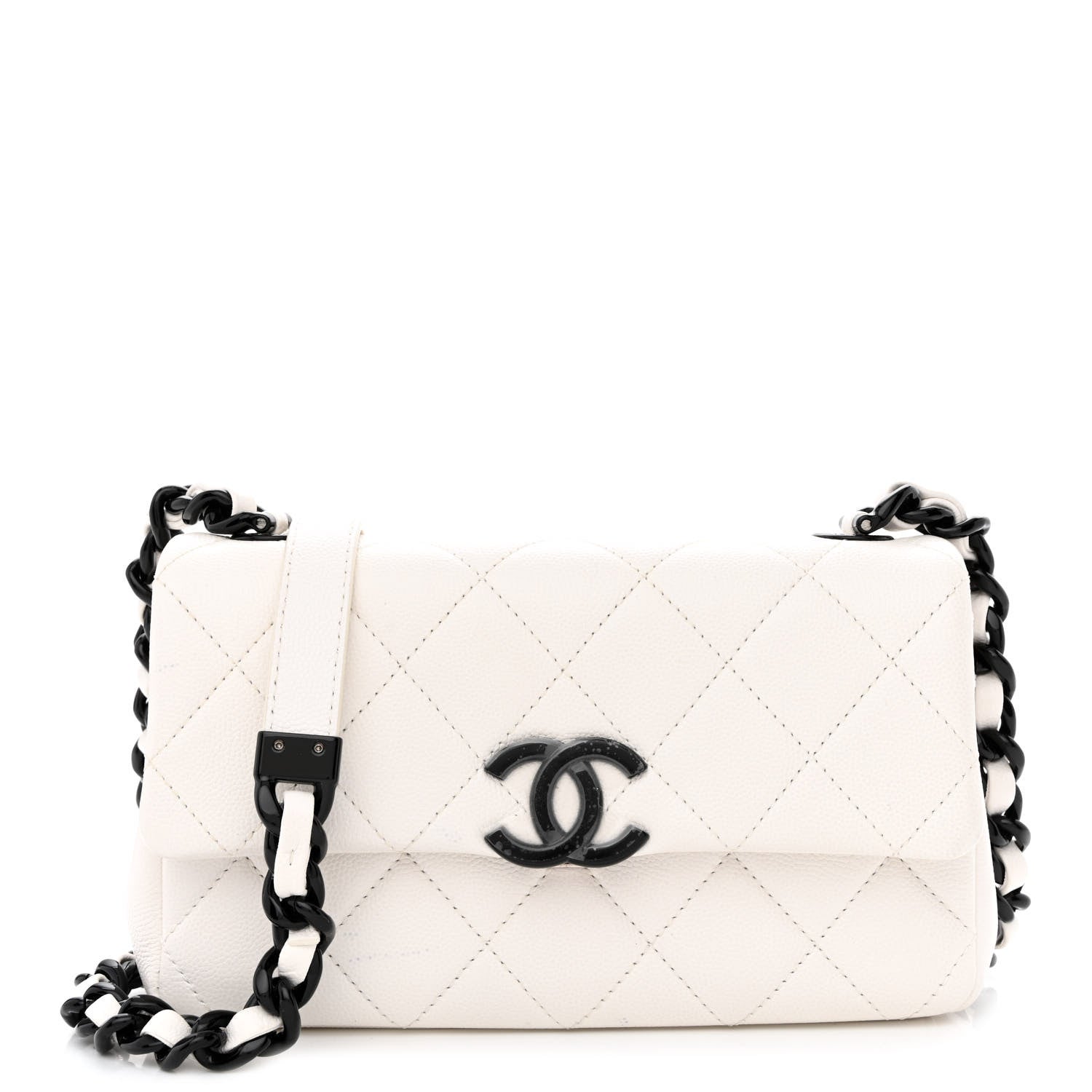 Chanel Caviar Quilted My Everything Small Flap White Black 1 of 13