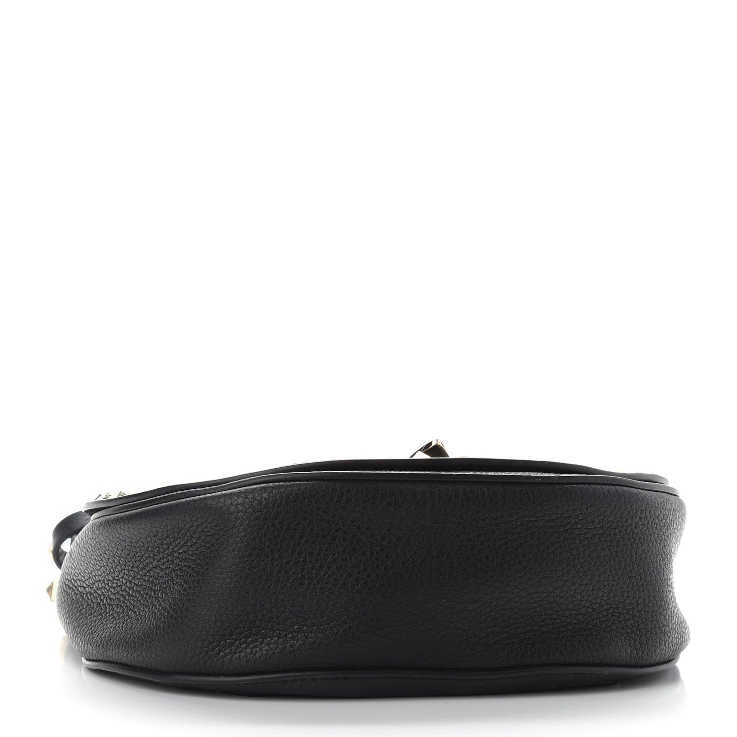 Valentino Garavani Grained Calfskin Rockstud Saddle Bag Black 4 of 8