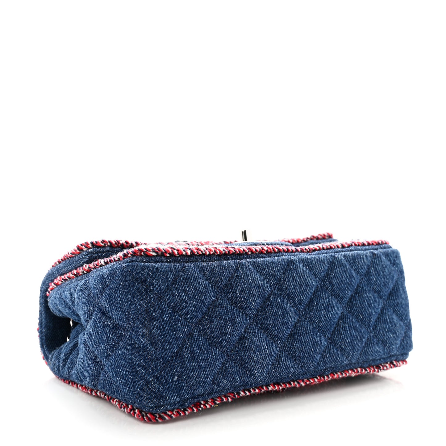 Denim Braided Mini Rectangular Flap Bag Blue