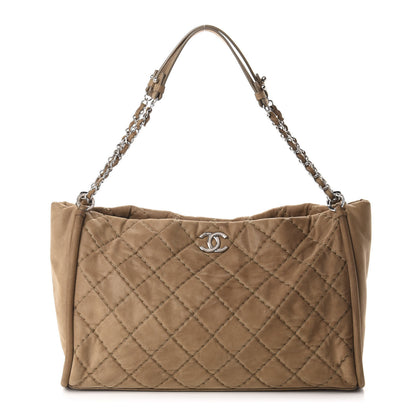 Chanel Ultra Soft Suede Calfskin Tote Beige 1 of 10