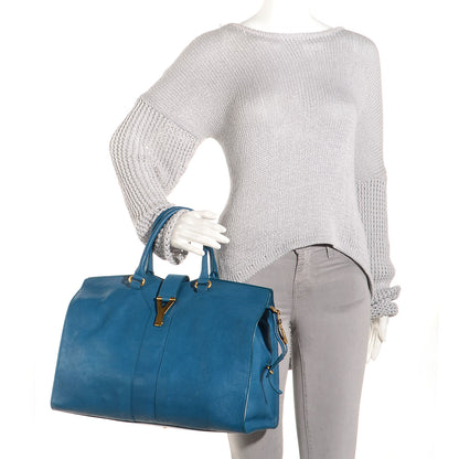 Saint Laurent Sheepskin Large Cabas ChYc Blue 2 of 9