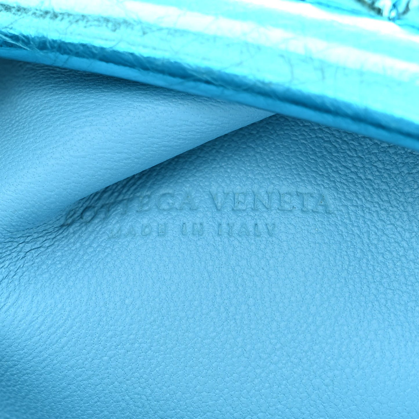 Metallic The Mini Pouch Sky Blue