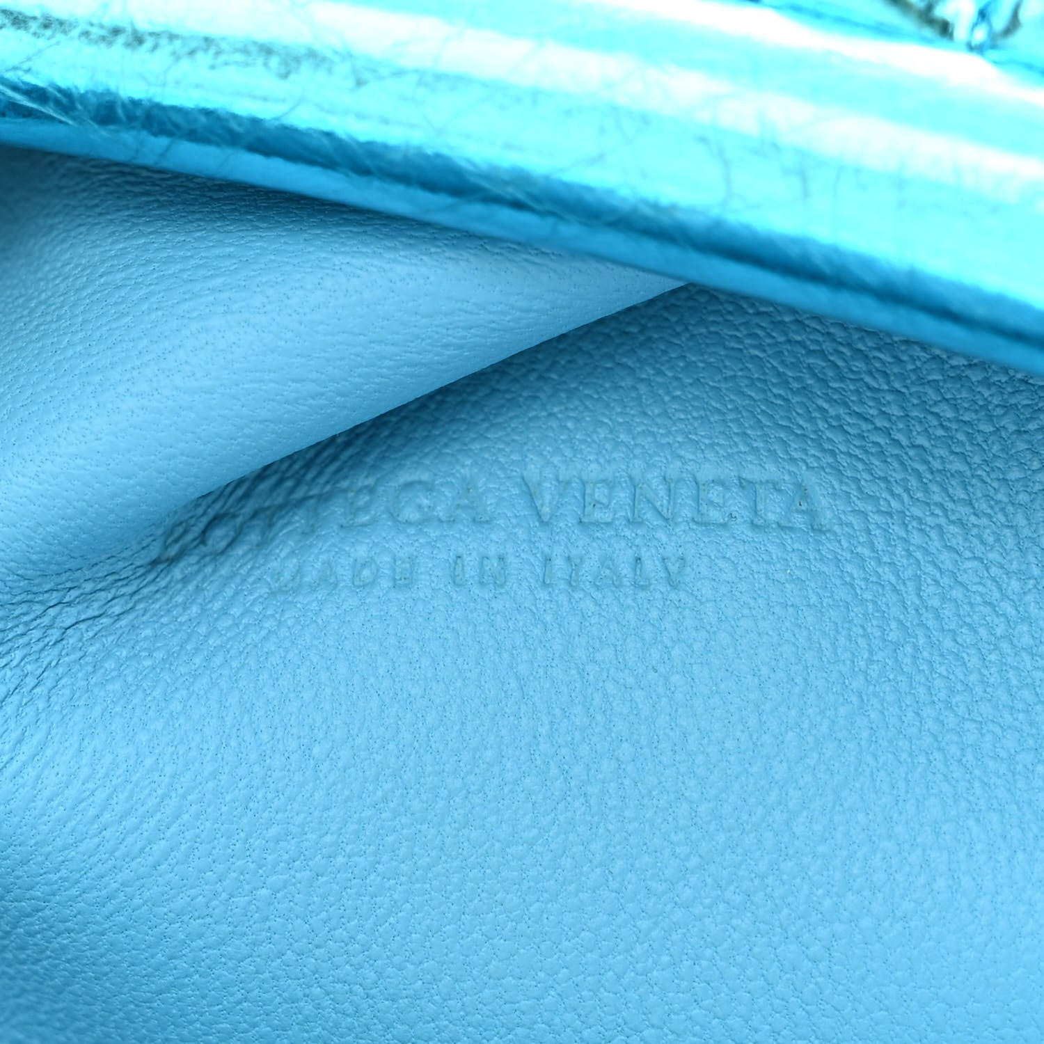 Bottega Veneta Metallic The Mini Pouch Sky Blue 6 of 10