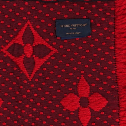 Louis Vuitton Wool Silk Logomania Scarf Rubis 3 of 3