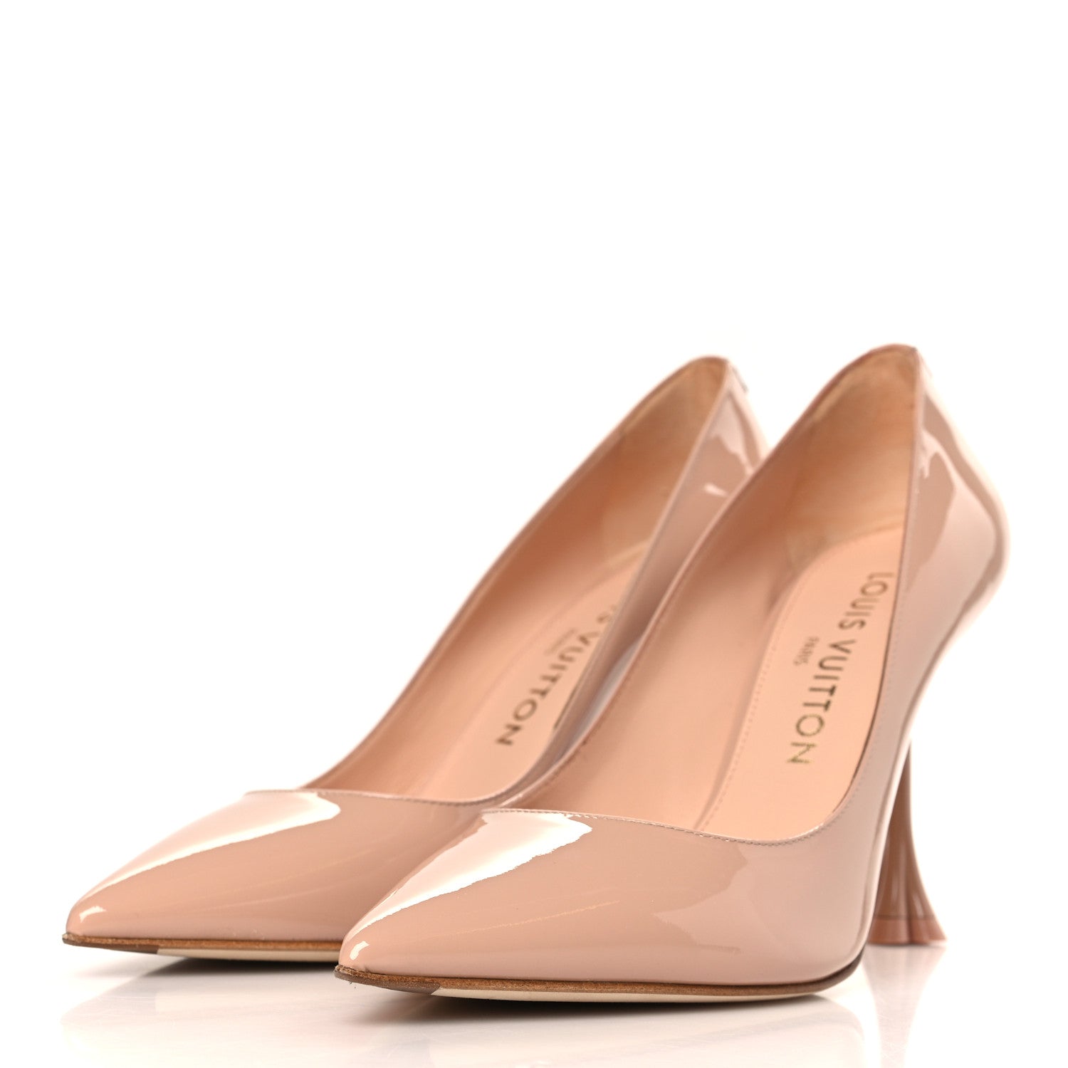 Louis Vuitton Patent Calfskin Blossom Pumps 37 Nude 3 of 10