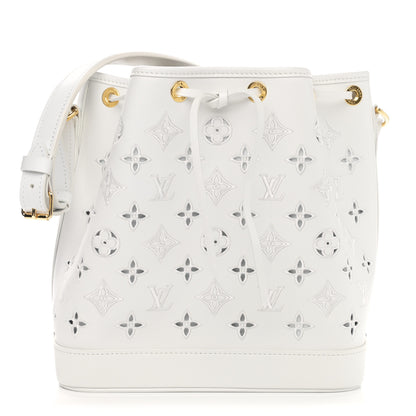 Louis Vuitton Calfskin Monogram Cutout Petit Noe White 1 of 10