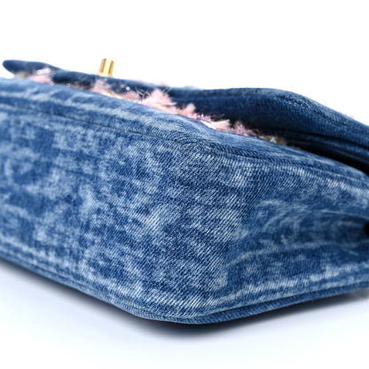 Chanel Denim Tweed Quilted Medium Double Flap Blue 9 of 9