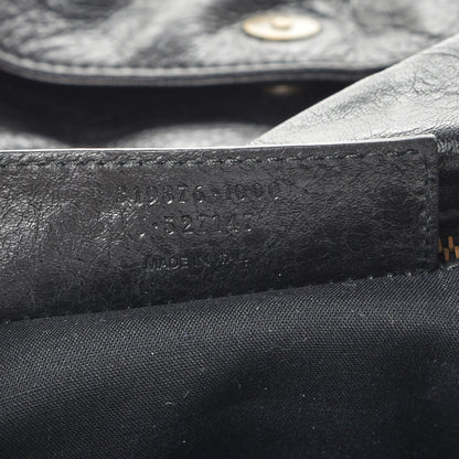 Balenciaga Agneau Classic Hardware Envelope Strap Clutch Black 8 of 8