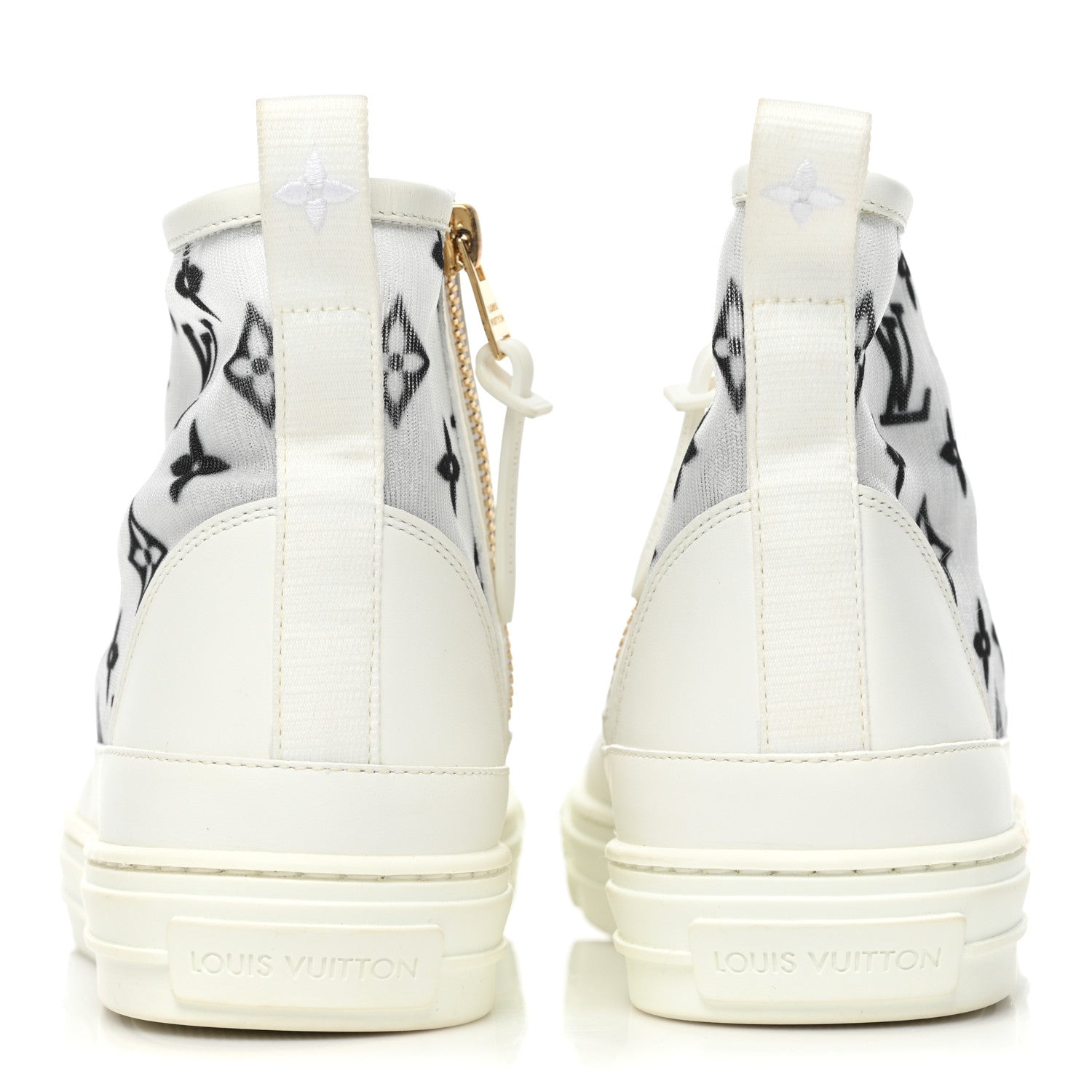 Louis Vuitton Technical Fabric Calfskin Monogram Printed Stellar Sneaker Boots 39 Blue 4 of 10