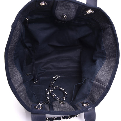 Chanel Denim Medium Deauville Tote Dark Blue 5 of 9