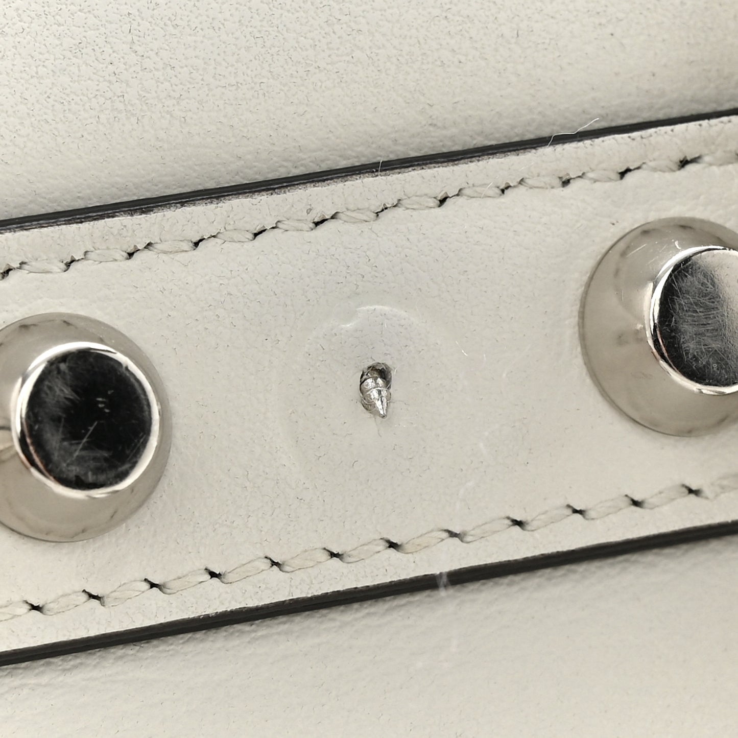 Vitello Calfskin Studded Shoulder Bag White