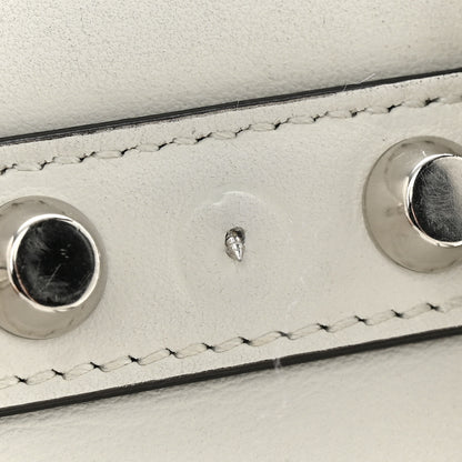 Prada Vitello Calfskin Studded Shoulder Bag White 12 of 16