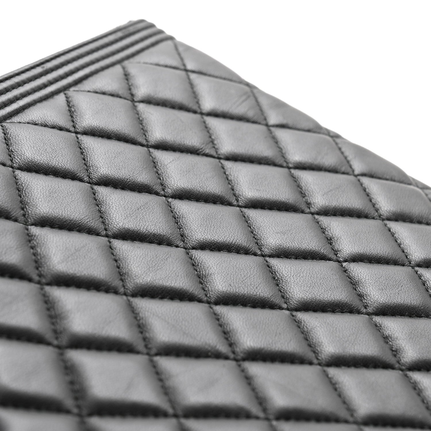 Chanel Lambskin Quilted Medium Boy Cosmetic Case Black 9 of 9