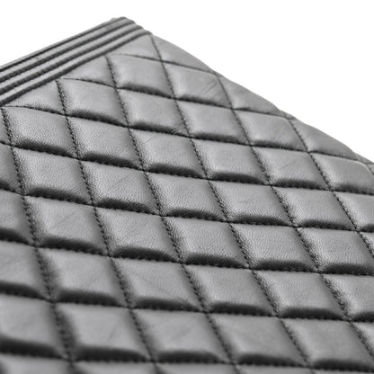 Chanel Lambskin Quilted Medium Boy Cosmetic Case Black 9 of 9
