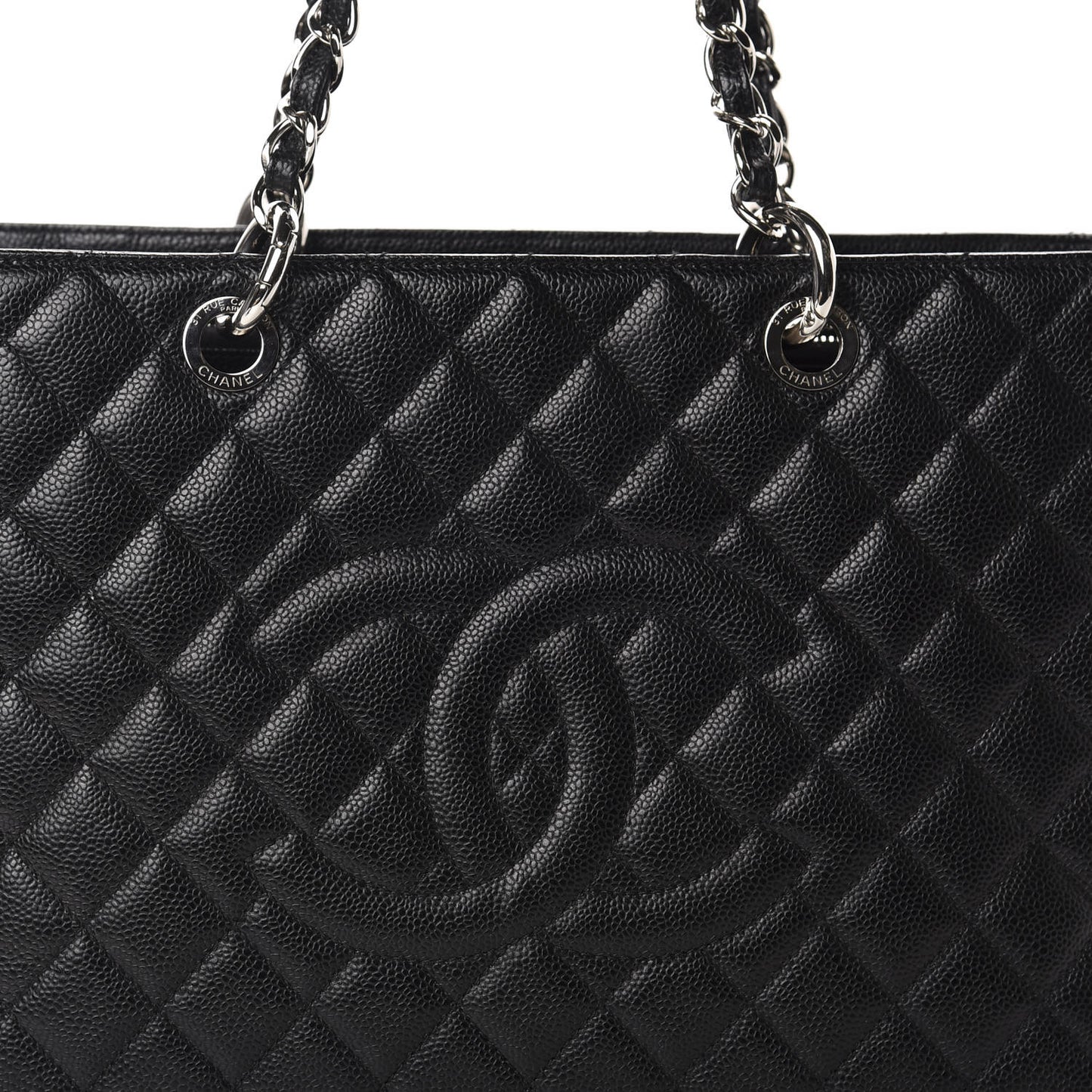 Caviar Quilted Grand Shopping Tote GST Black