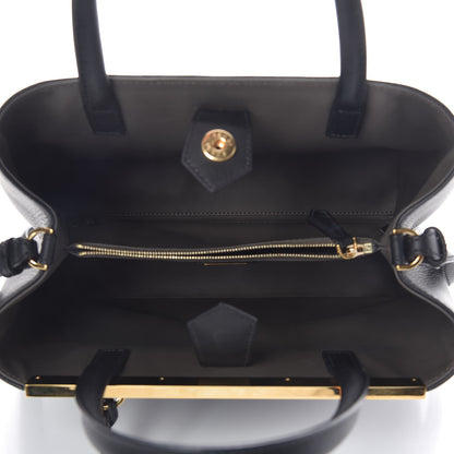 Fendi Vitello Dolce Century Petite 2Jours Tote Black Carbone 5 of 10