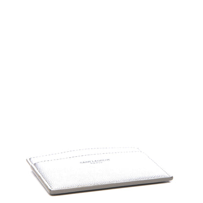 Saint Laurent Grain De Poudre Card Case Argento 2 of 9